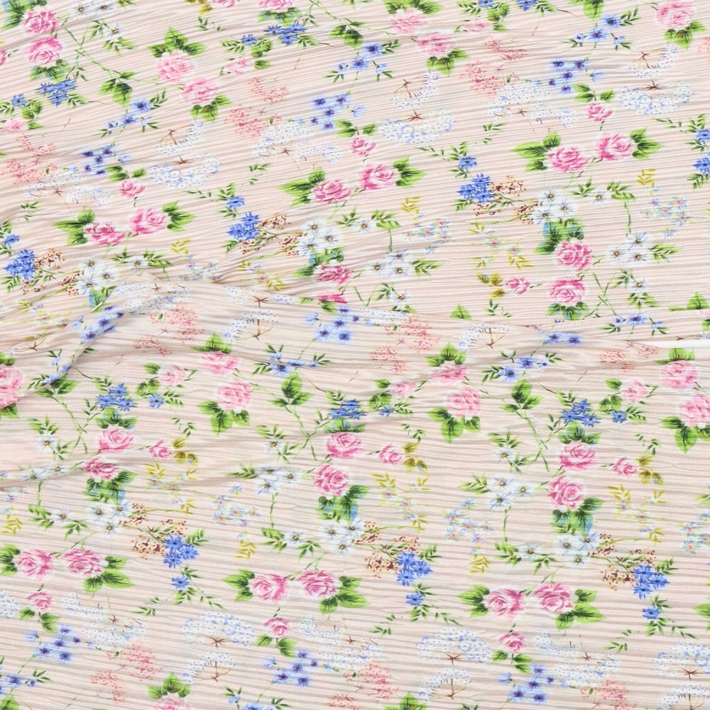 New Look Womens Beige Floral  Bloomer Trousers Size 10 L23 in