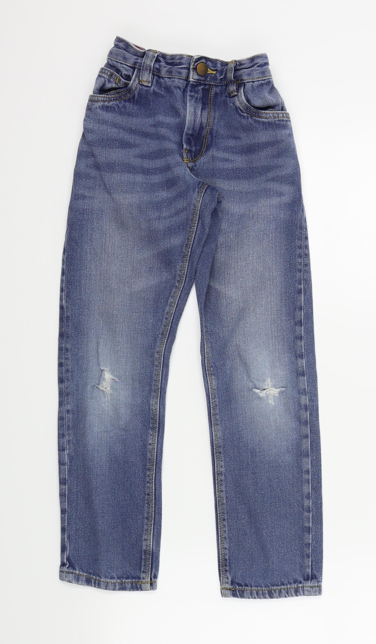 NEXT Boys Blue Colourblock  Straight Jeans Size 8 Years