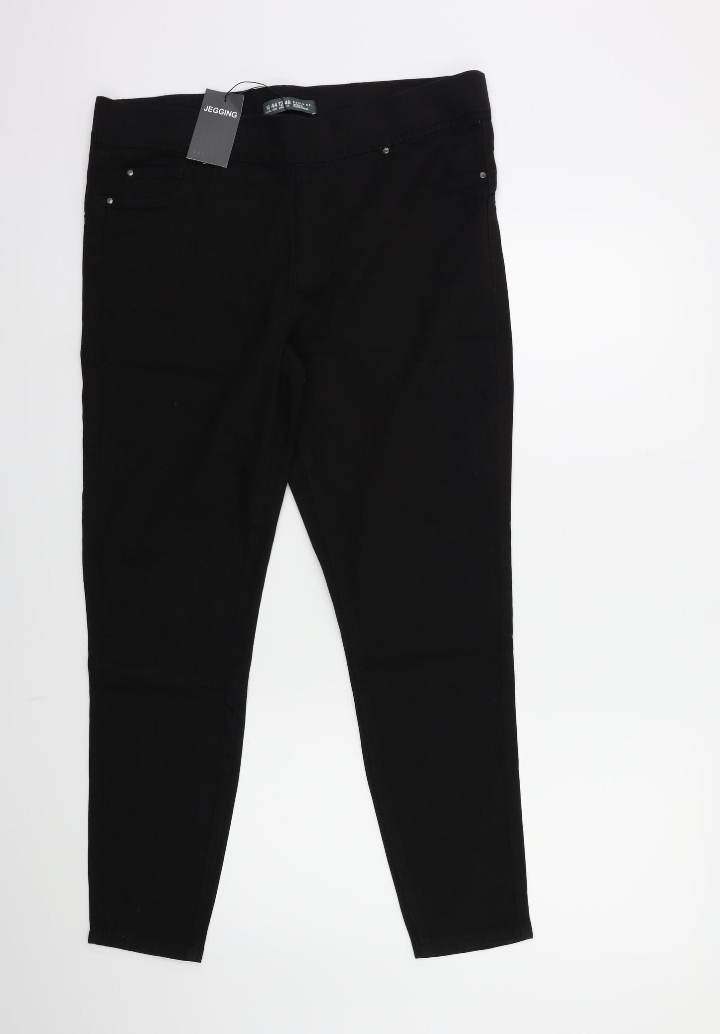 Denim & Co. Womens Black  Denim Jegging Jeans Size 16 L29 in