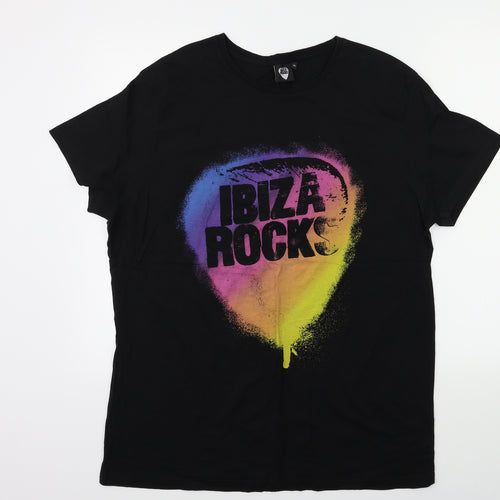 Ibiza Rocks Womens Black   Basic T-Shirt Size XL