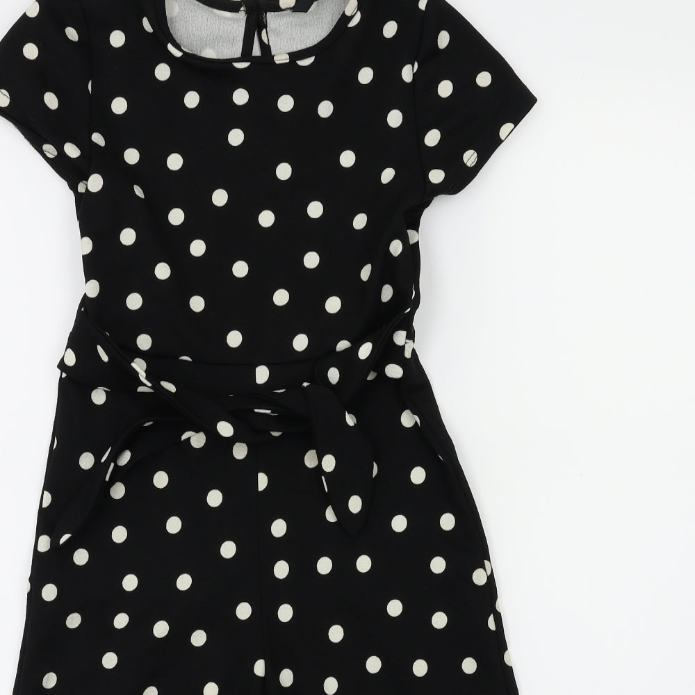 George Girls Black Polka Dot  Jumpsuit One-Piece Size 8 Years