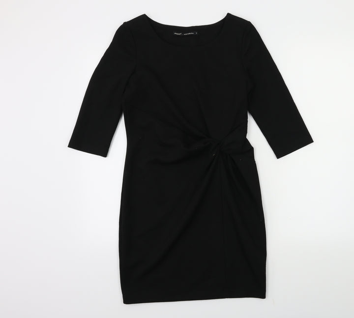 NEXT Womens Black Bodycon Size 6 - Knot detail