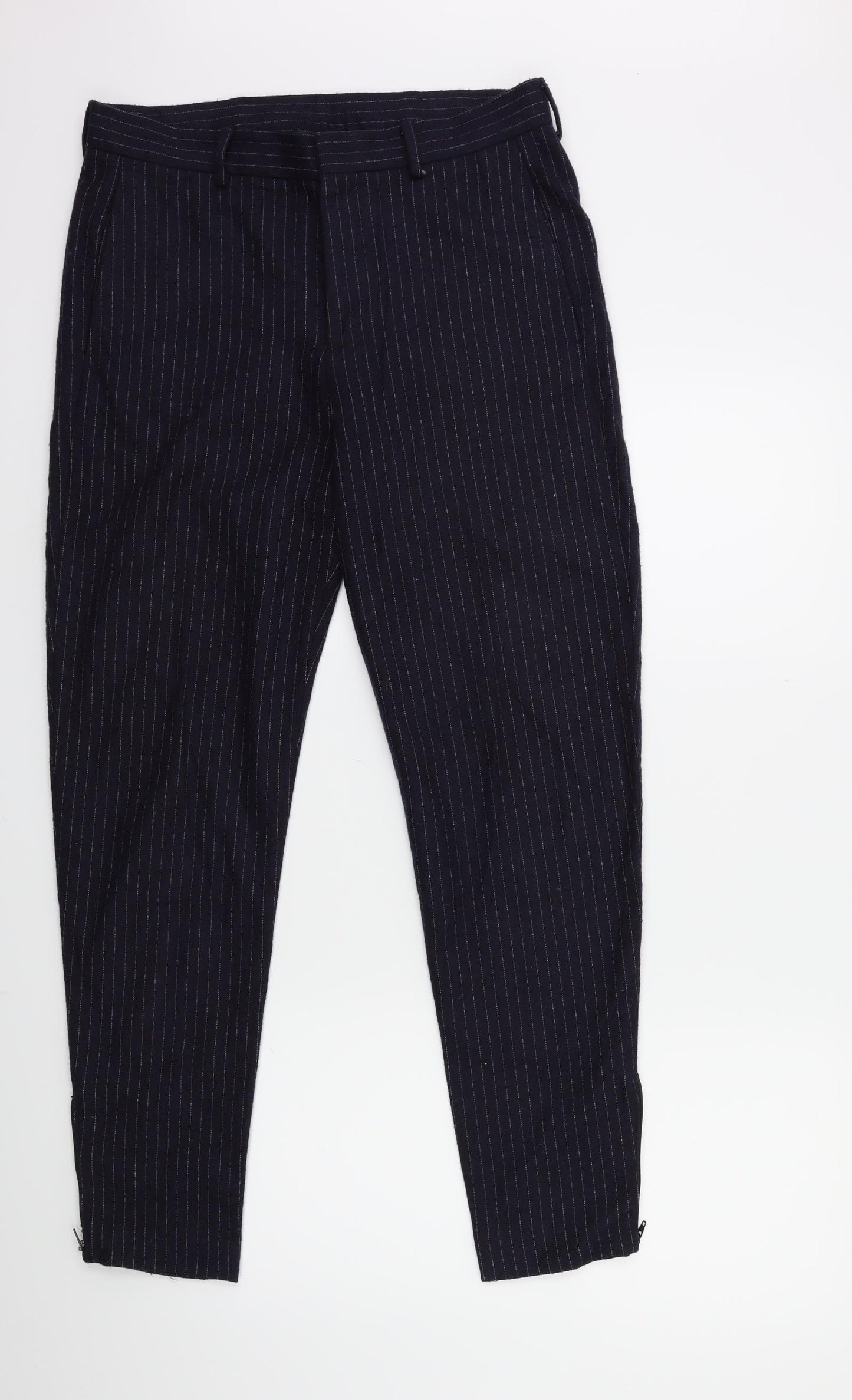 Preworn Mens Blue Striped  Trousers  Size 30 in L30 in
