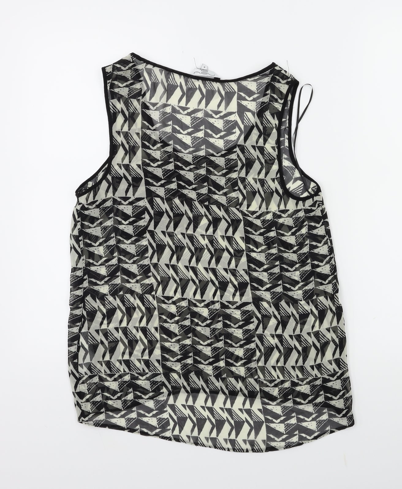 New Look Womens Black Geometric  Basic Tank Size 8