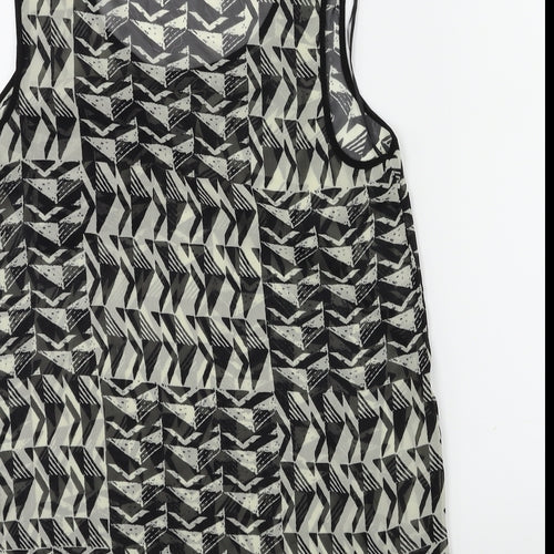 New Look Womens Black Geometric  Basic Tank Size 8