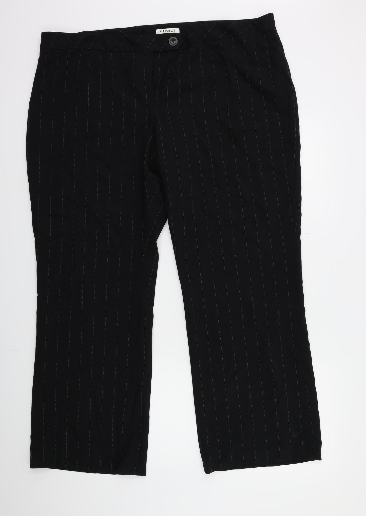 George Womens Black Striped  Trousers  Size 22 L29 in