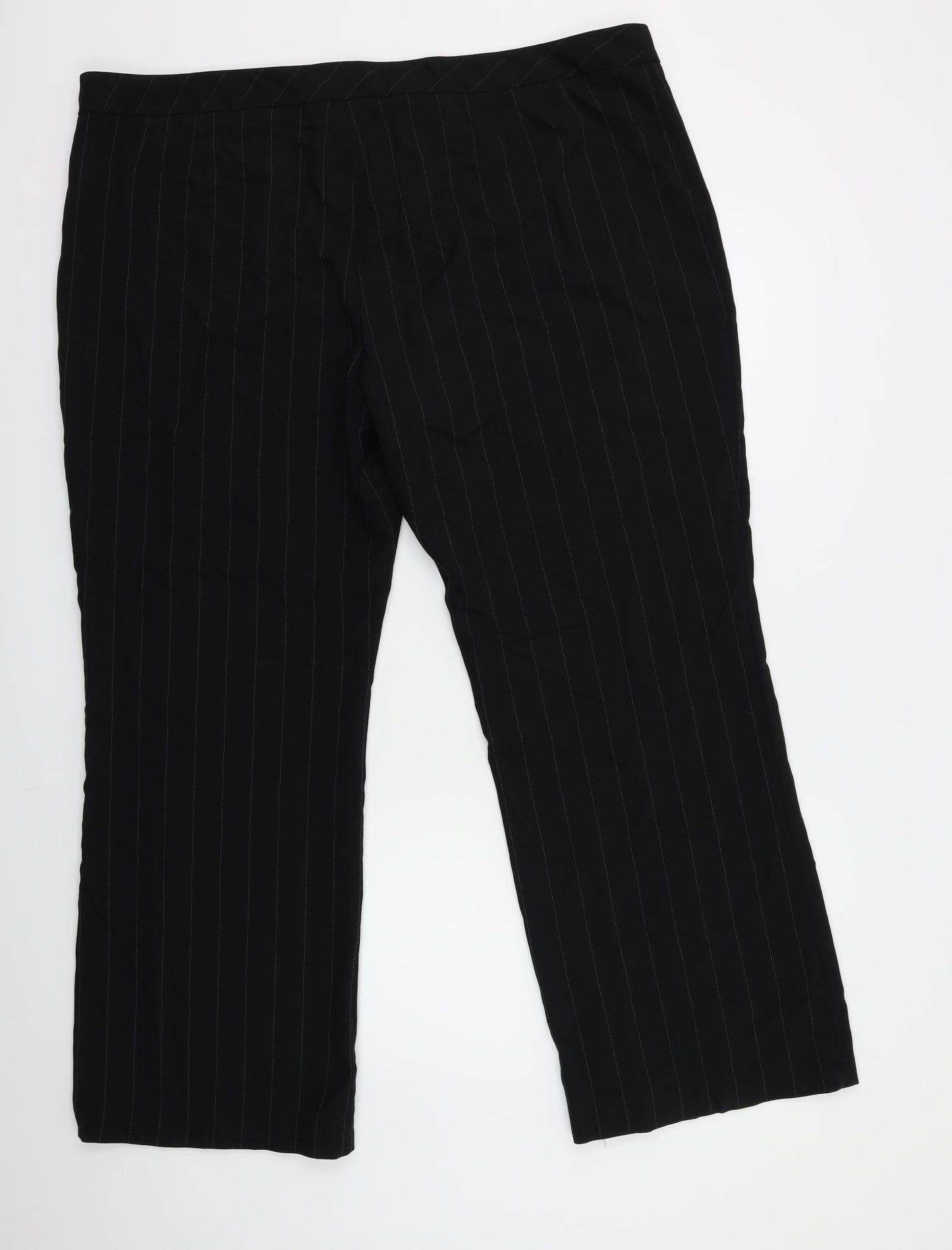 George Womens Black Striped  Trousers  Size 22 L29 in