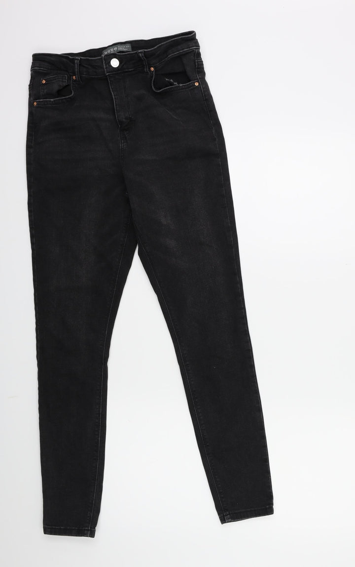 Denim & Co. Womens Black Denim Skinny Jeans Size 14 L28 in