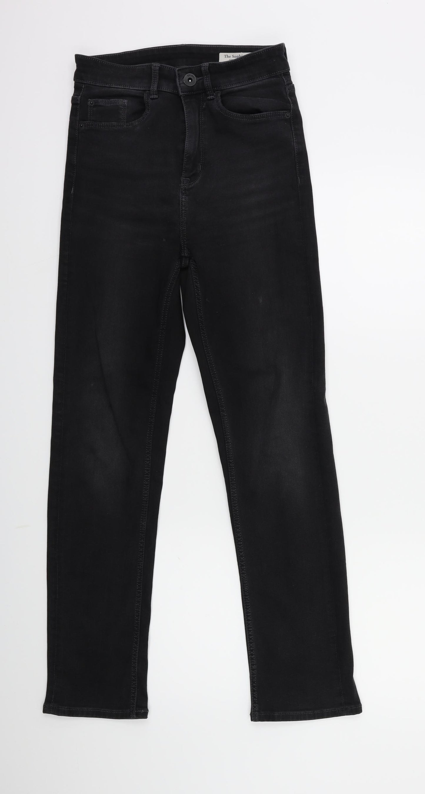 Marks and Spencer Womens Black  Denim Straight Jeans Size 8 L28 in