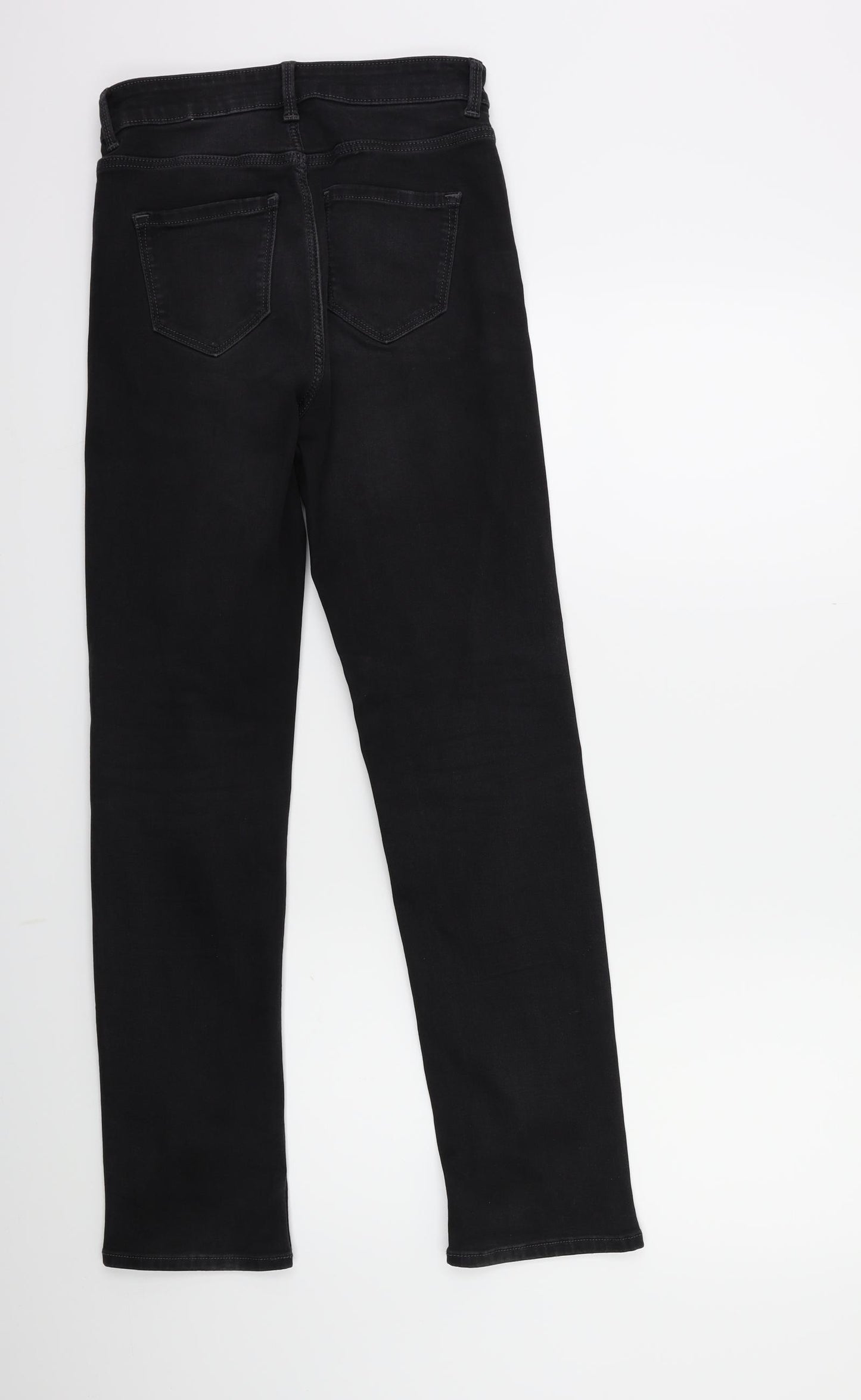 Marks and Spencer Womens Black  Denim Straight Jeans Size 8 L28 in