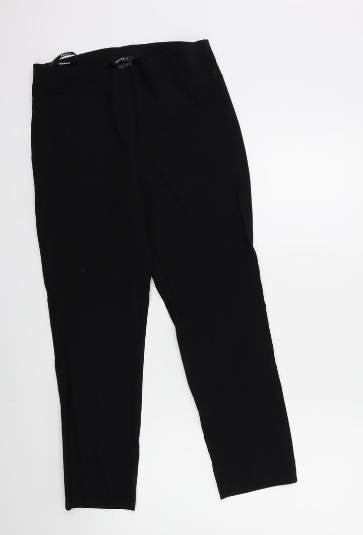Roma Womens Black Trousers Size 14 L25 in