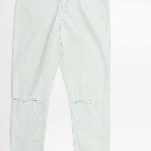 Denim & Co. Womens Green  Denim Skinny Jeans Size 14 L27 in