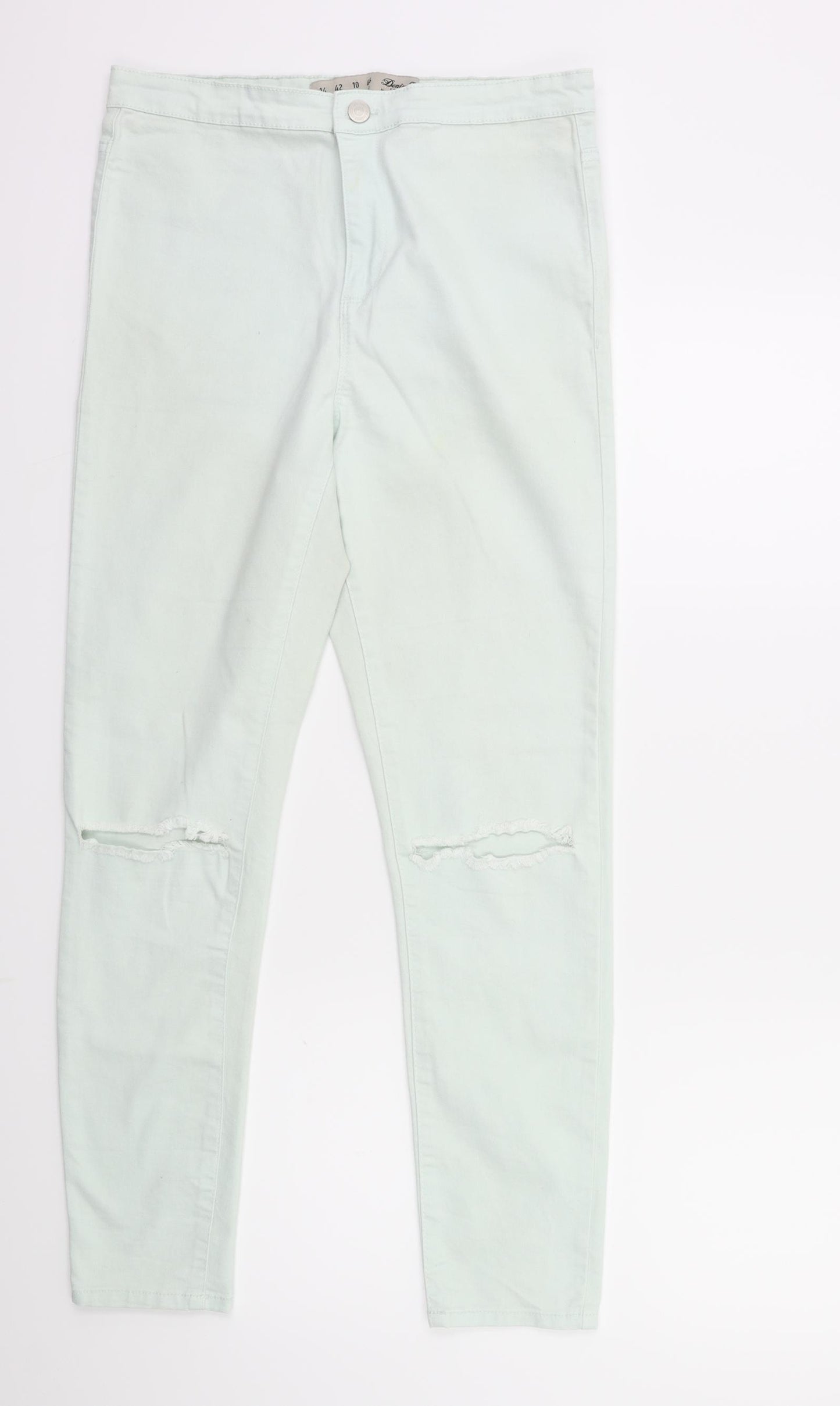 Denim & Co. Womens Green  Denim Skinny Jeans Size 14 L27 in