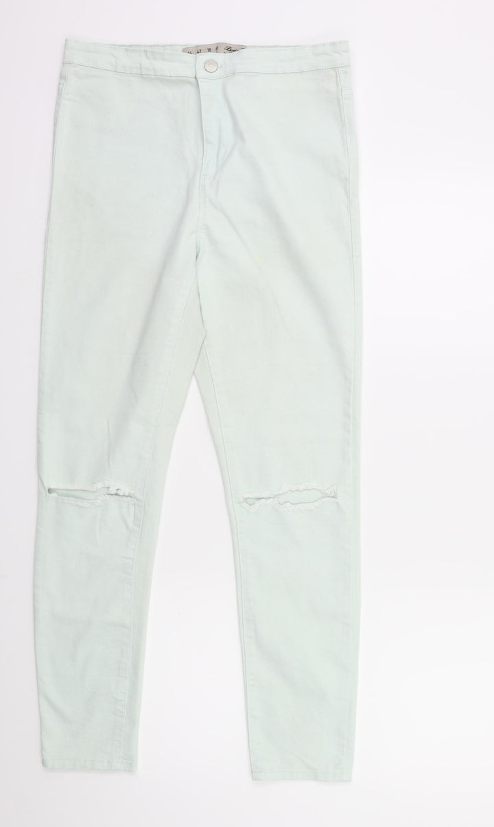 Denim & Co. Womens Green  Denim Skinny Jeans Size 14 L27 in