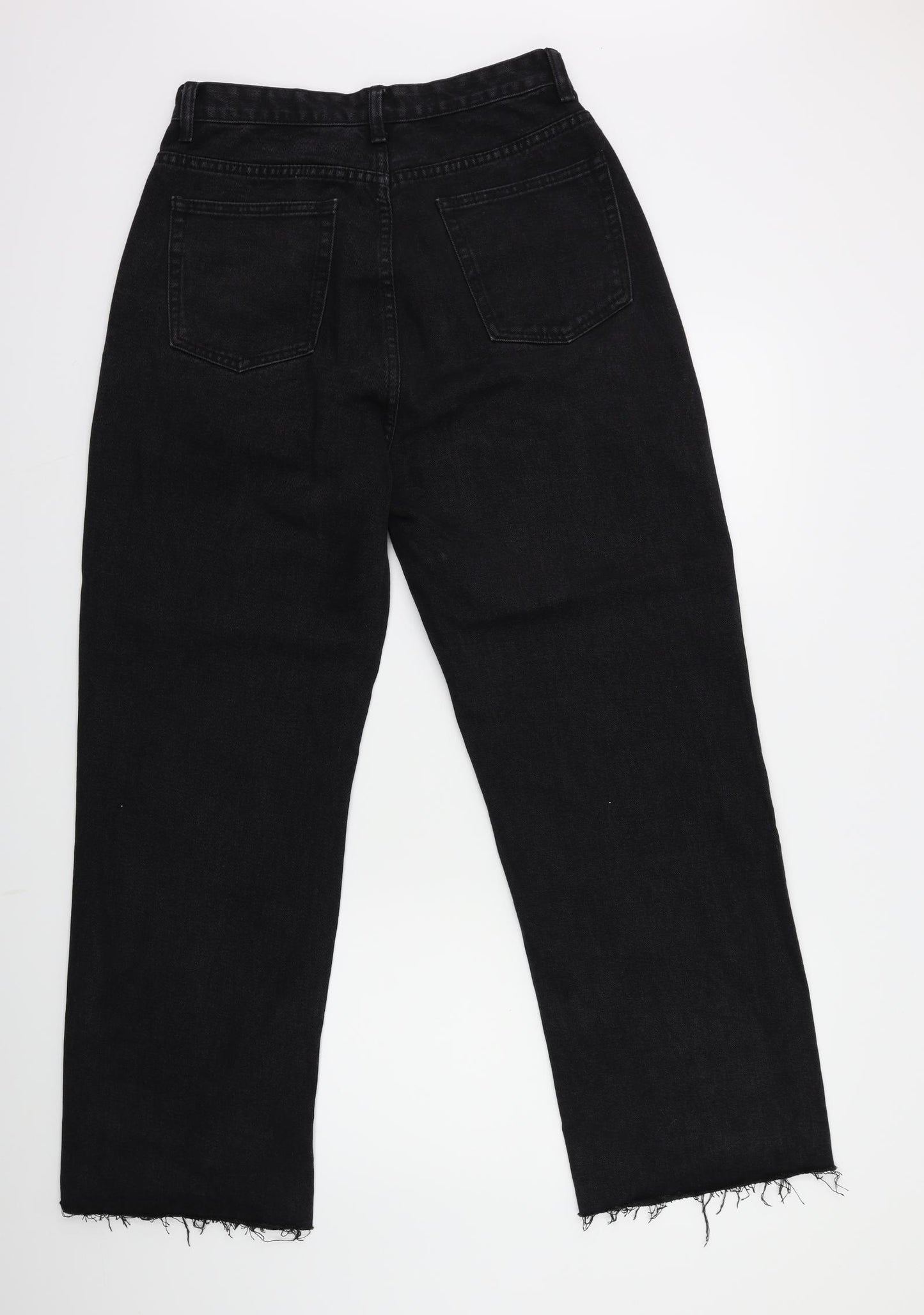 PRETTYLITTLETHING Womens Black  Denim Straight Jeans Size 10 L29 in