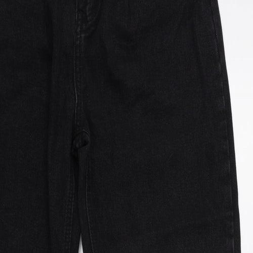 PRETTYLITTLETHING Womens Black  Denim Straight Jeans Size 10 L29 in