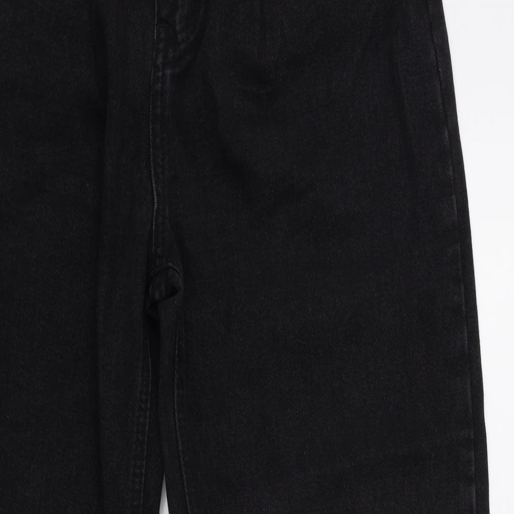 PRETTYLITTLETHING Womens Black  Denim Straight Jeans Size 10 L29 in