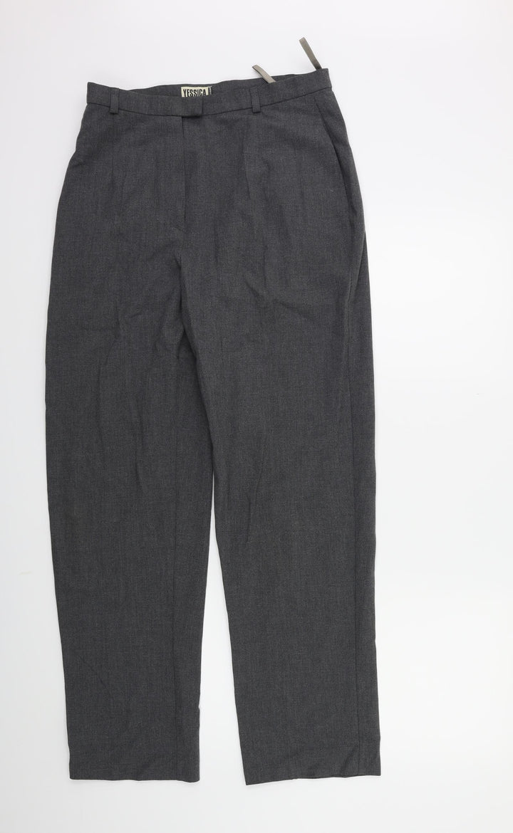Yessica Womens Grey Trousers Size 14 L30 in