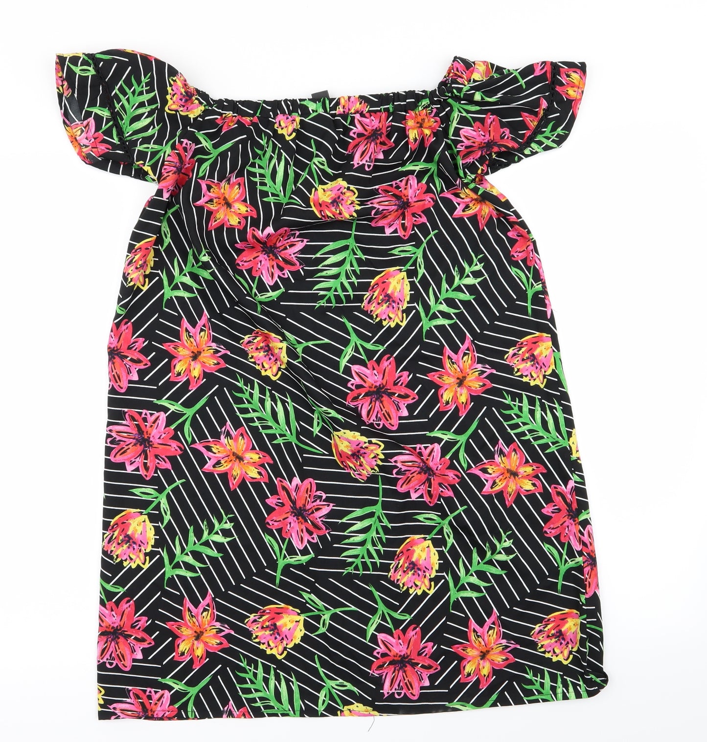Primark Womens Black Floral  Fit & Flare  Size 8