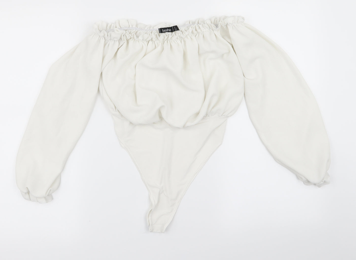 Boohoo Womens White   Bodysuit One-Piece Size 6