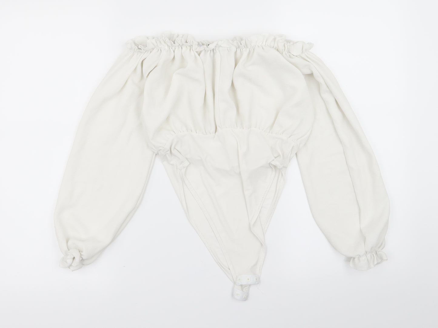 Boohoo Womens White   Bodysuit One-Piece Size 6