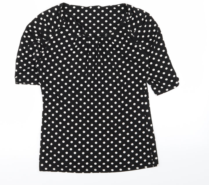 NEXT Womens Black Polka Dot  Basic T-Shirt Size 8