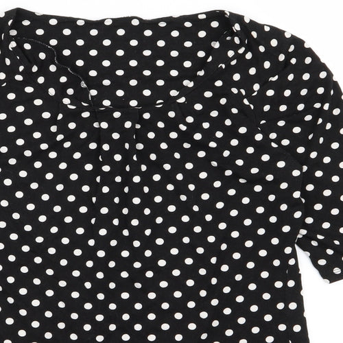 NEXT Womens Black Polka Dot  Basic T-Shirt Size 8