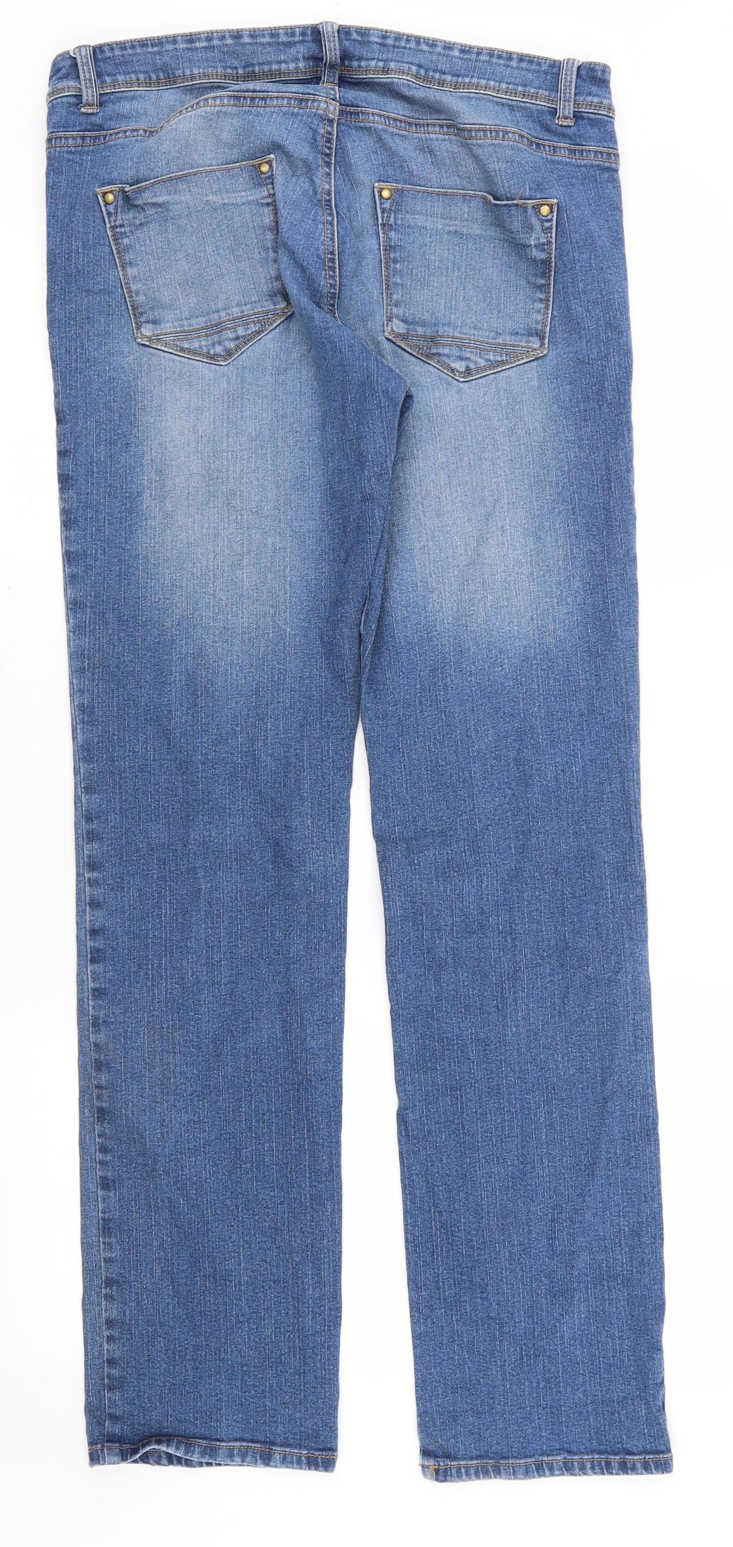 M&S Womens Blue   Straight Jeans Size 14 L29 in