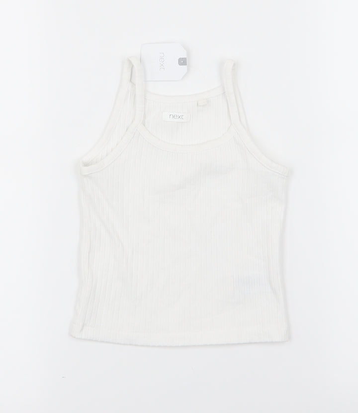NEXT Girls White Basic Tank Size 4 Years