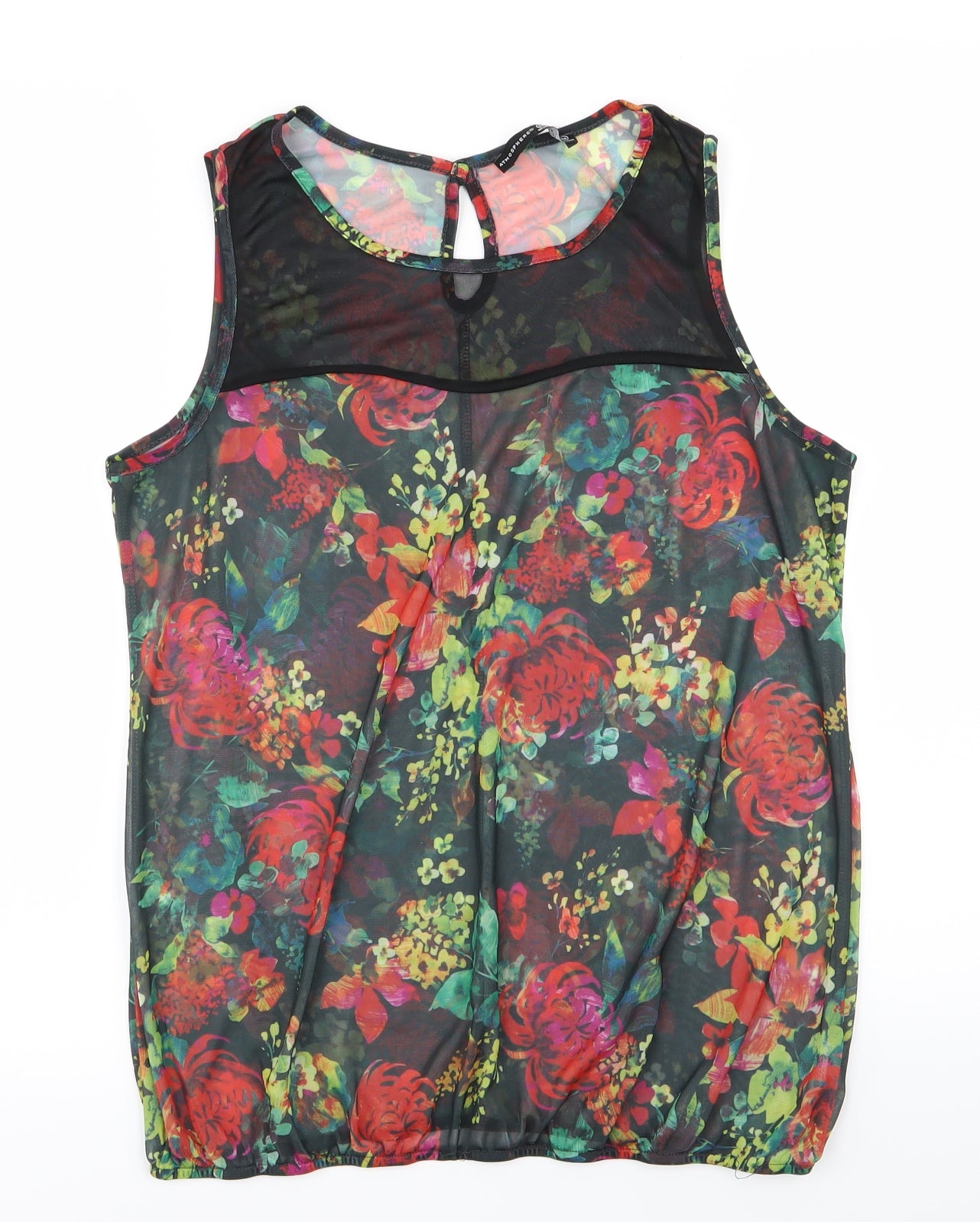 Primark Womens Black Floral  Basic Tank Size 14