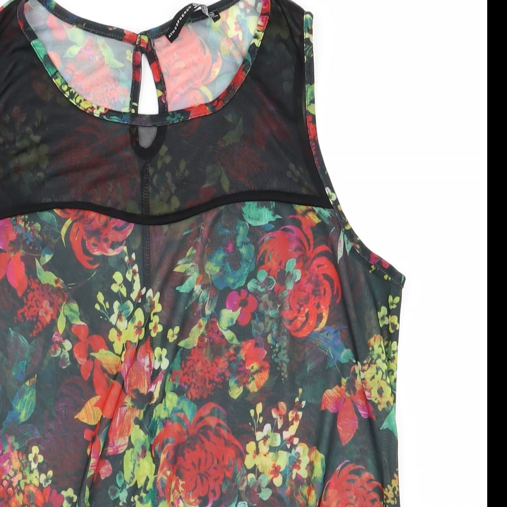 Primark Womens Black Floral  Basic Tank Size 14