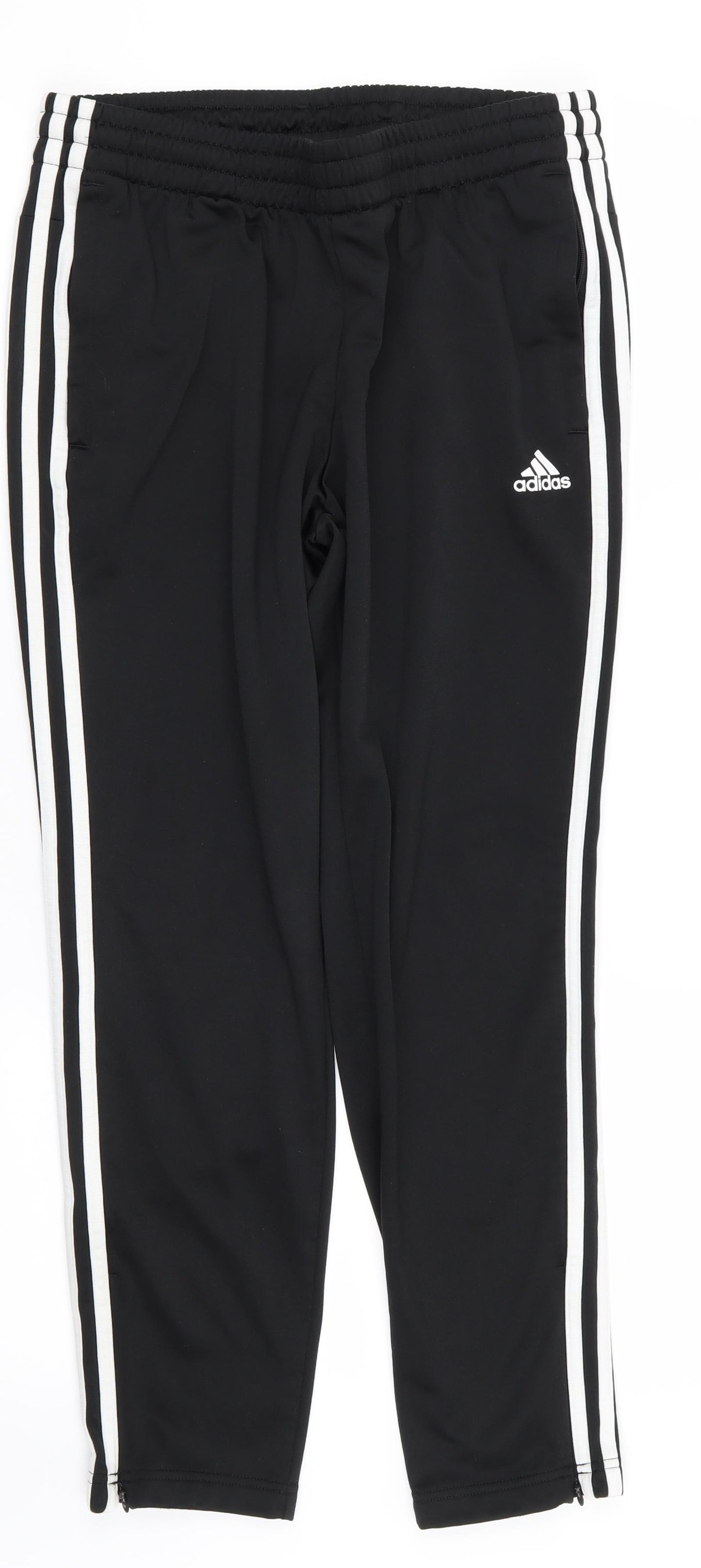 adidas Womens Black Striped  Jogger Trousers Size 12 L25 in - Stretch waistband