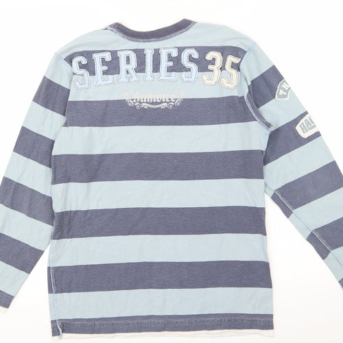 hay wire Boys Blue Striped  Basic T-Shirt Size M