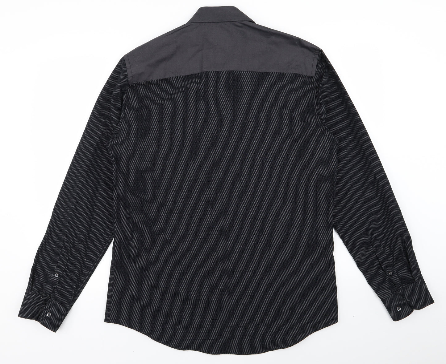 taylor and wright Mens Black Houndstooth   Dress Shirt Size 16
