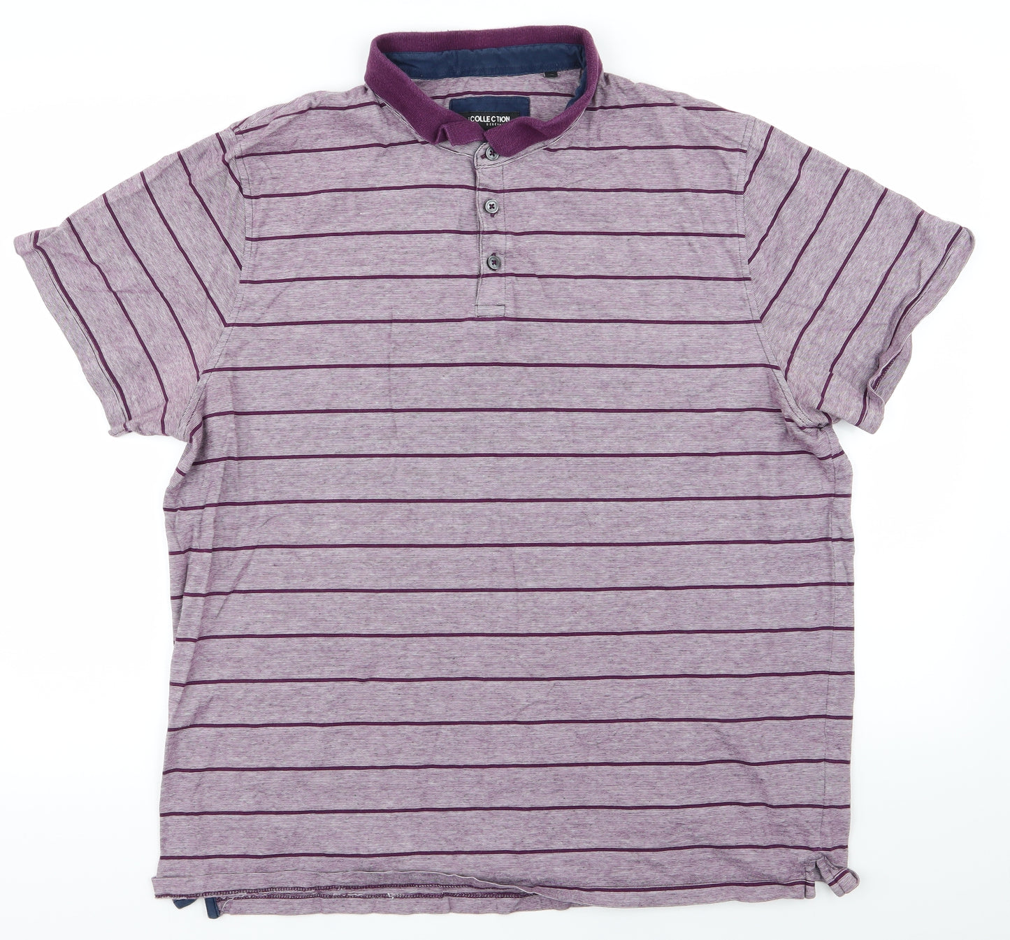 Debenhams Mens Purple Striped   Polo Size XL
