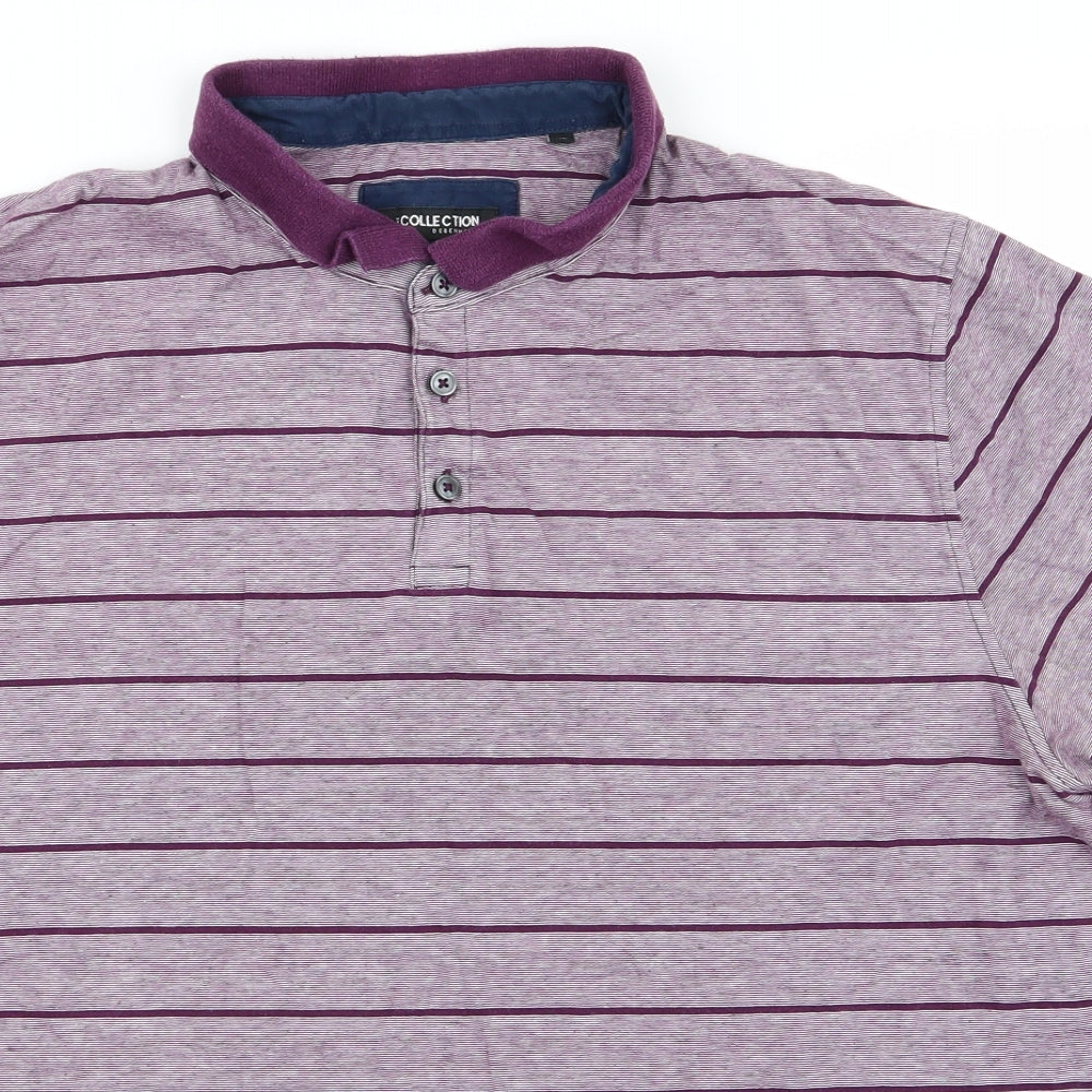 Debenhams Mens Purple Striped   Polo Size XL
