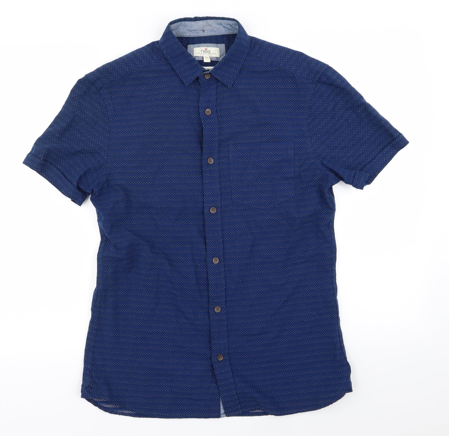 NEXT Mens Blue Polka Dot   Button-Up Size S