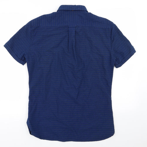 NEXT Mens Blue Polka Dot   Button-Up Size S