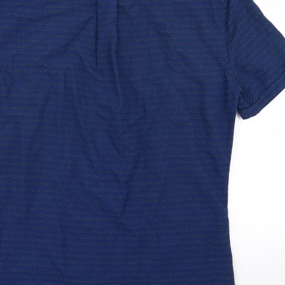 NEXT Mens Blue Polka Dot   Button-Up Size S