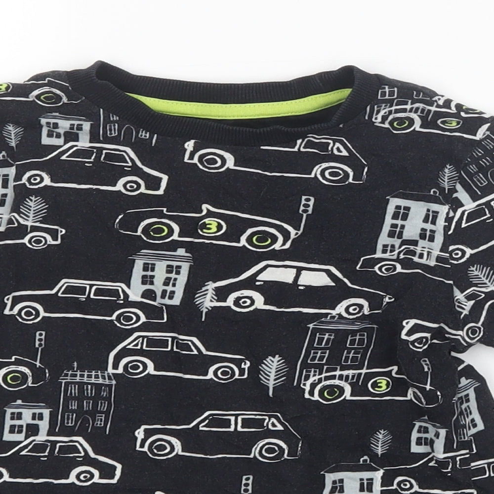 F&F Boys Black Geometric  Basic T-Shirt Size 4-5 Years