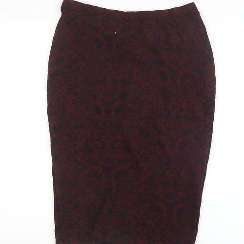 TU Womens Red Geometric  Straight & Pencil Skirt Size 10