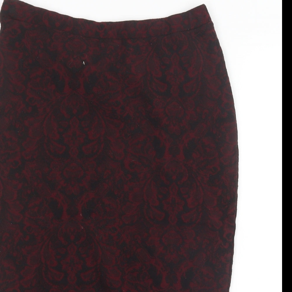TU Womens Red Geometric  Straight & Pencil Skirt Size 10
