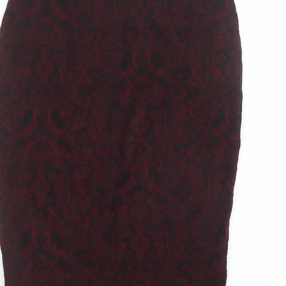 TU Womens Red Geometric  Straight & Pencil Skirt Size 10