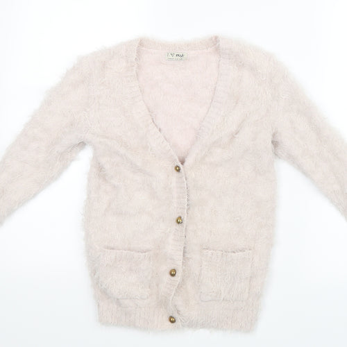 NEXT Girls Pink  Knit Cardigan Jumper Size 7-8 Years