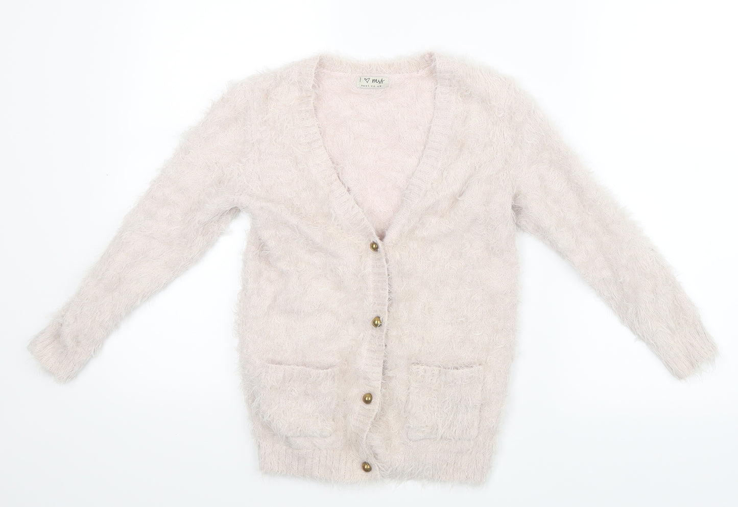 NEXT Girls Pink  Knit Cardigan Jumper Size 7-8 Years