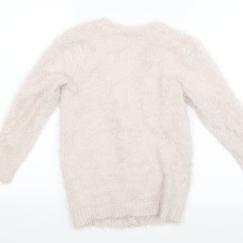NEXT Girls Pink  Knit Cardigan Jumper Size 7-8 Years
