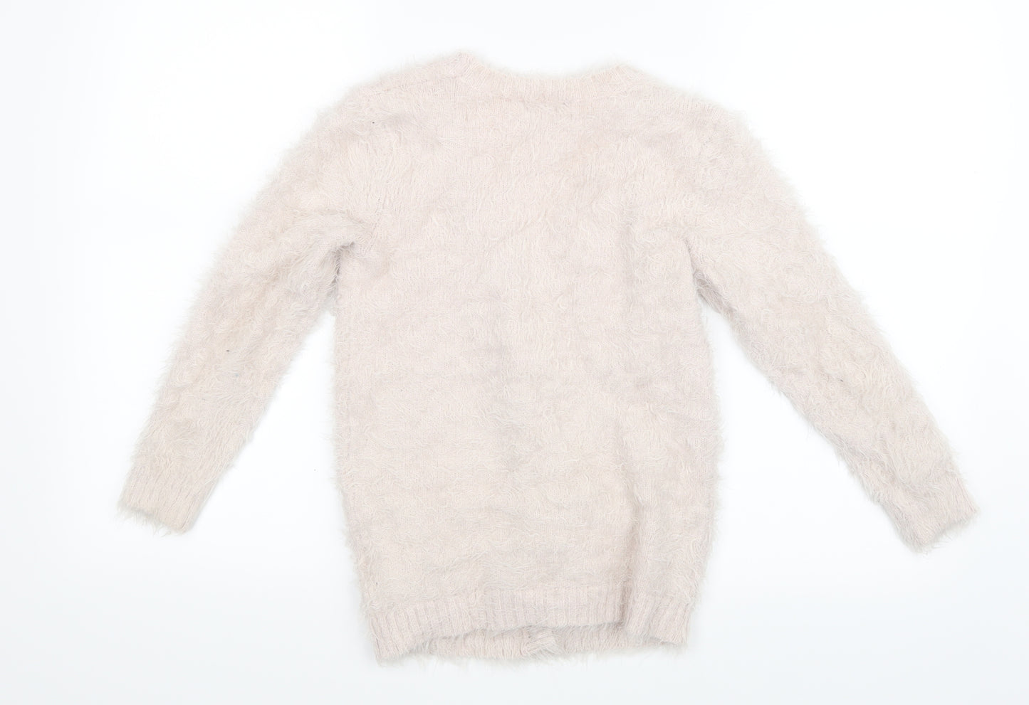 NEXT Girls Pink  Knit Cardigan Jumper Size 7-8 Years