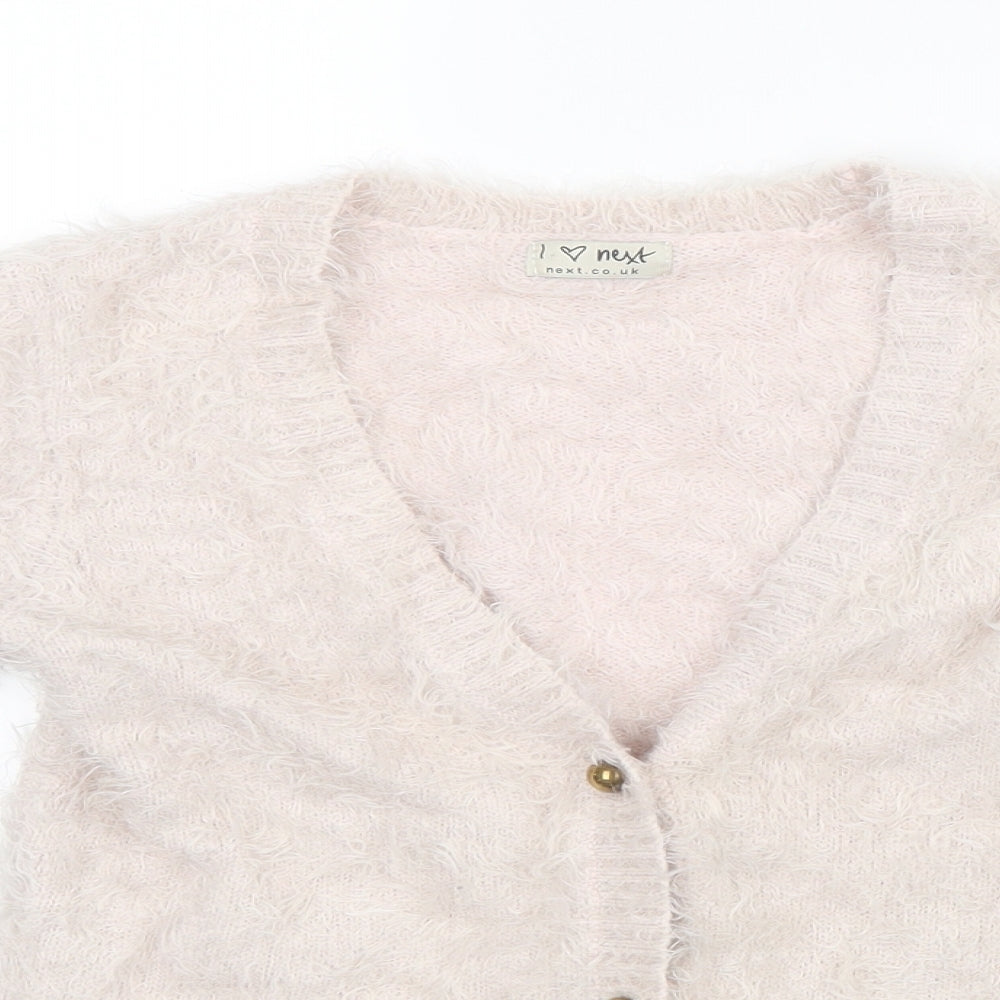 NEXT Girls Pink  Knit Cardigan Jumper Size 7-8 Years