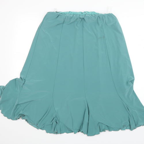 BASSINI Womens Green   A-Line Skirt Size XL