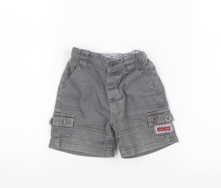 JoJo Maman Bébé Boys Grey Cropped Trousers Size 6-9 Months